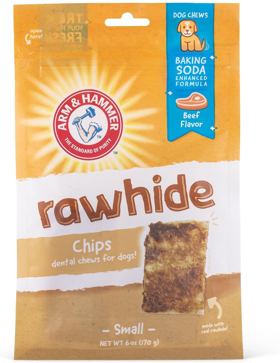 Arm and Hammer Small Beef Coated Rawhide Chips， 6-oz bag