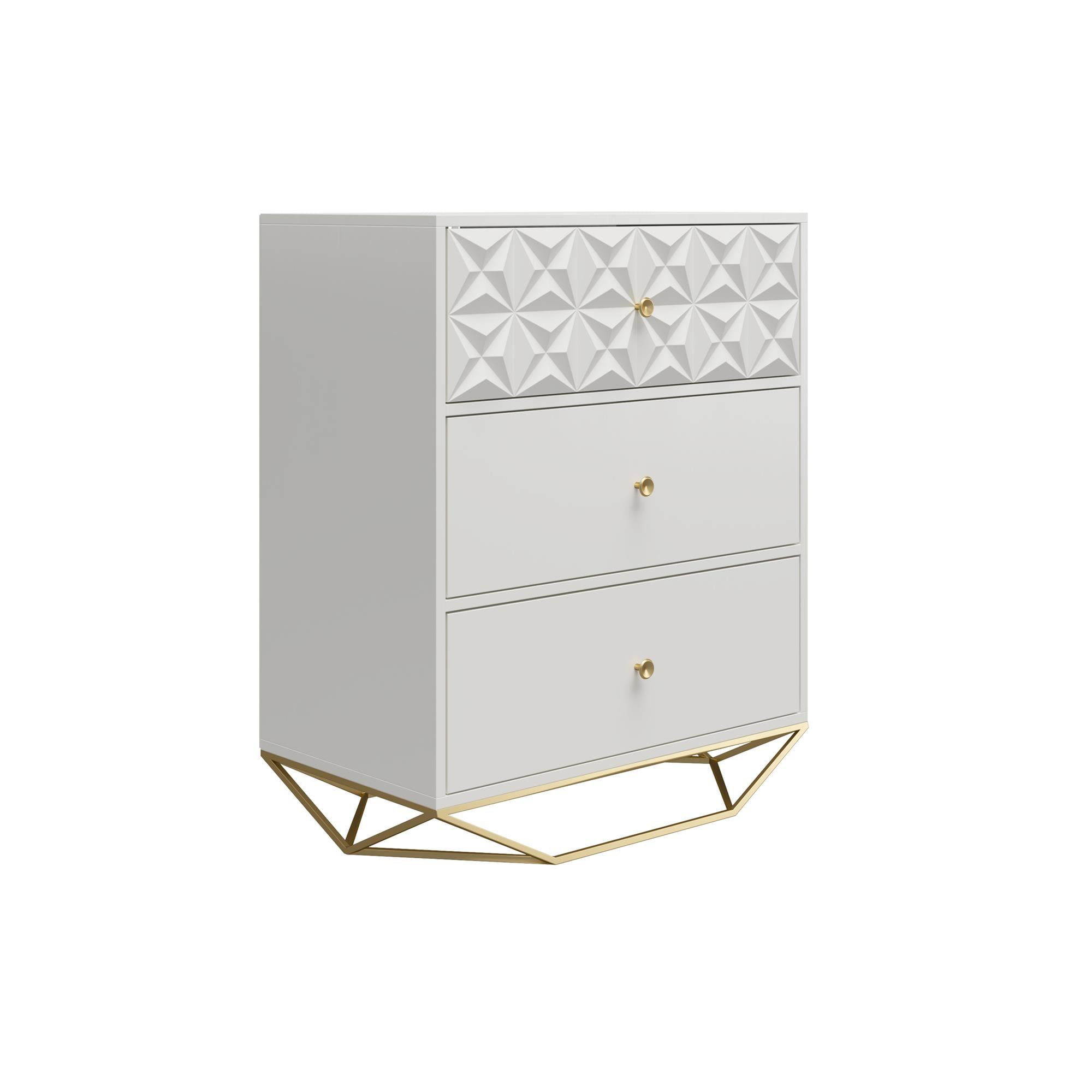 CosmoLiving by Cosmopolitan Blair 3 Drawer Dresser, White