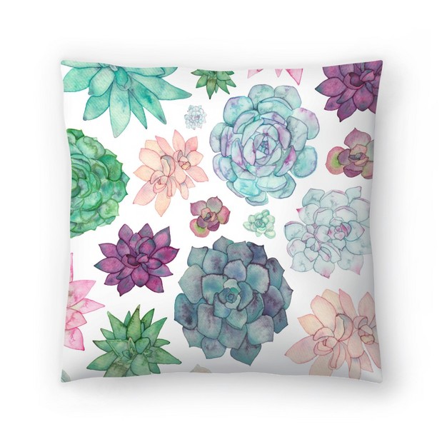 Americanflat Botanical Succulent Garden By Elena Oneill Throw Pillow