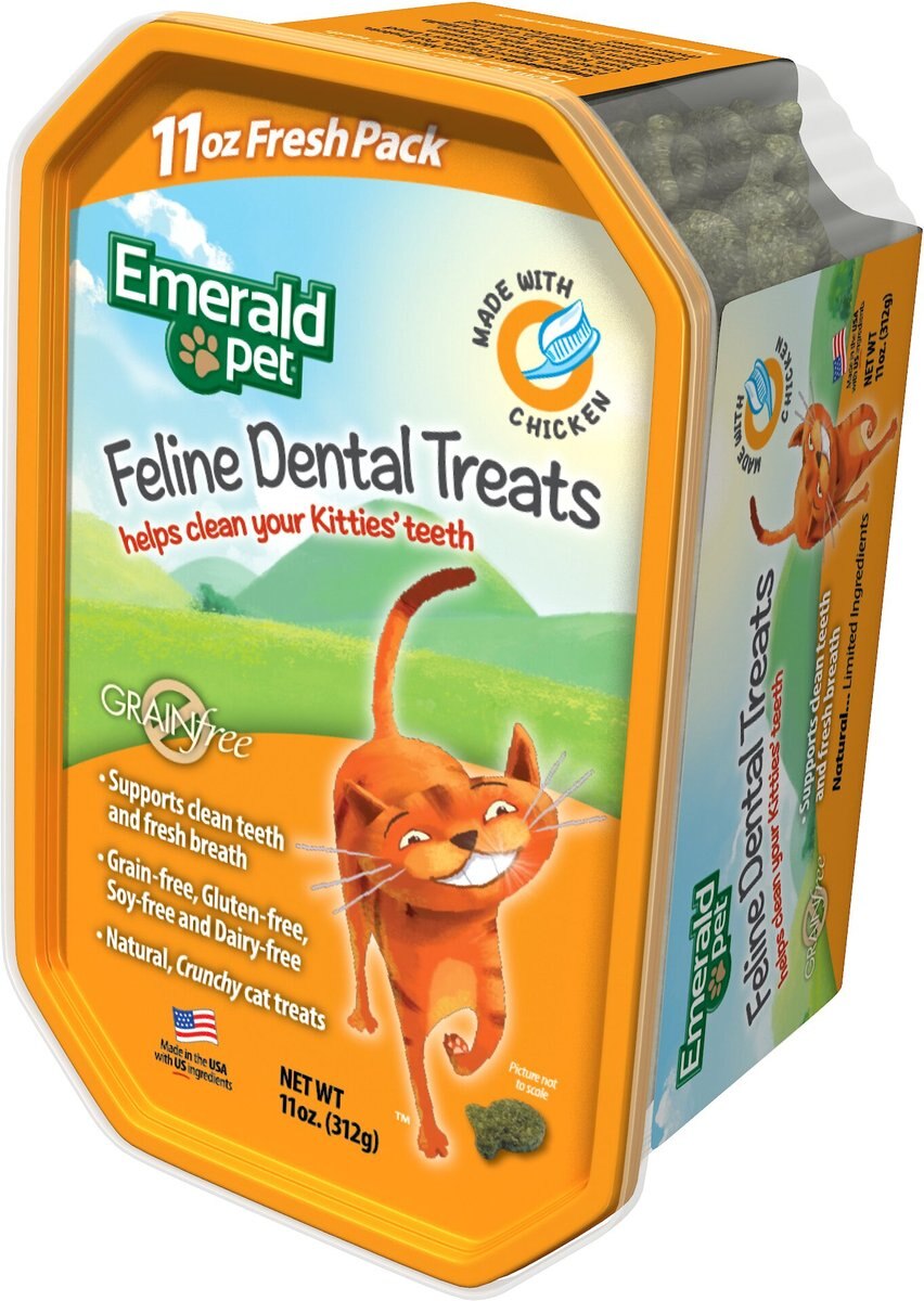 Emerald Pet Feline Dental Treats with Chicken Cat Treats