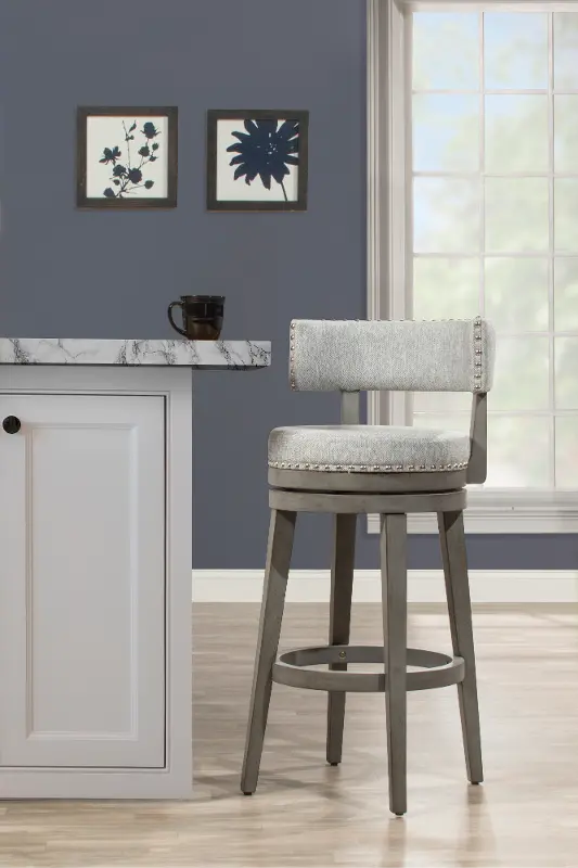 Lawton Gray Swivel Bar Stool