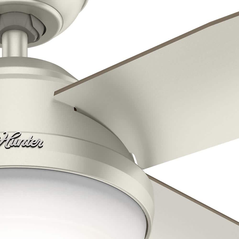 Hunter Dempsey 52 in LED IndoorOutdoor Matte Nickel Ceiling Fan with Light and Remote