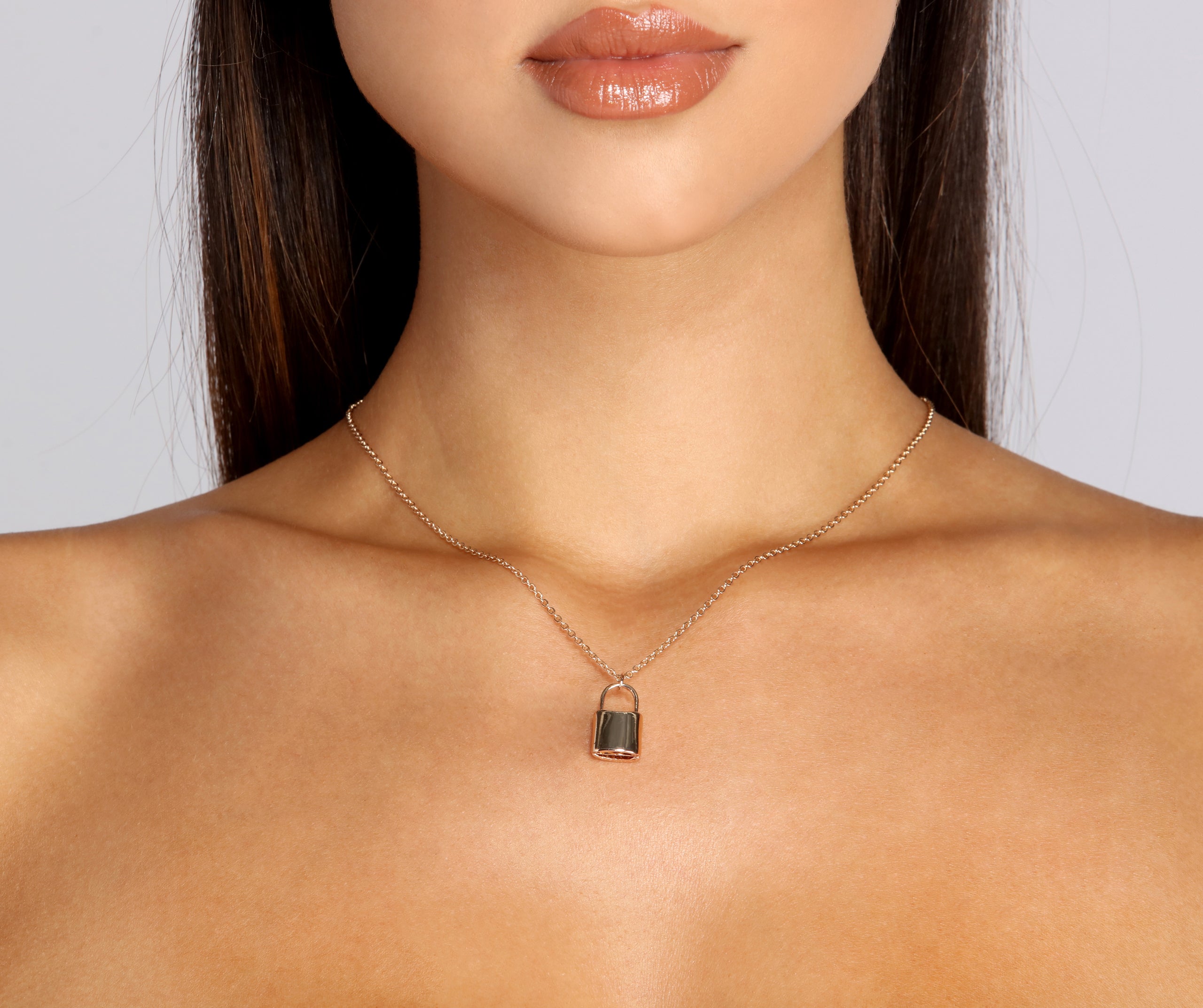 Dainty Padlock Pendant Necklace