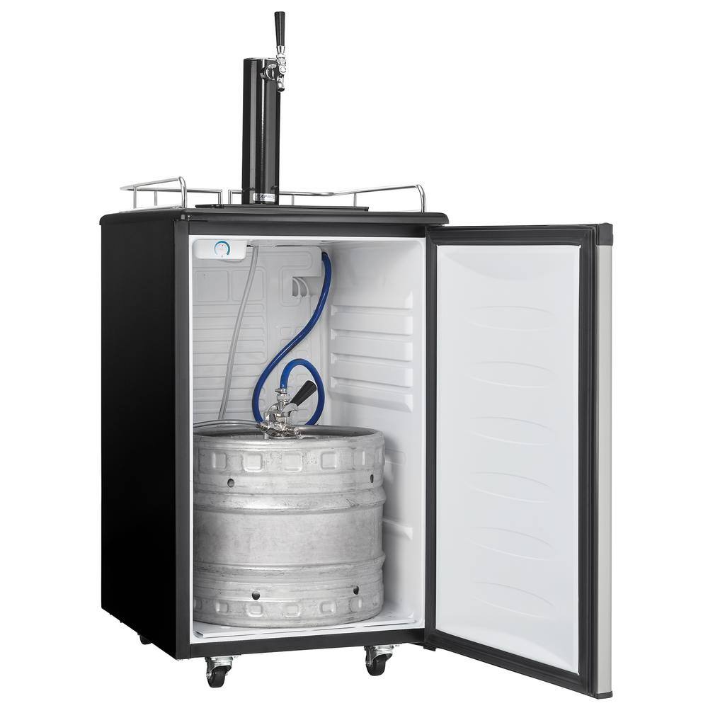 Danby 5.4 cu. ft. Single Tap Full Size Beer kegerator Dispenser in Stailess Steel DKC054A1BSLDB