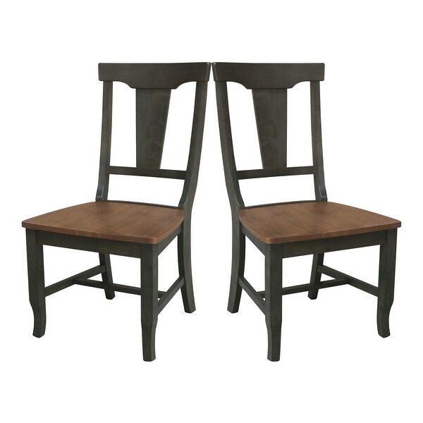 International Concepts Solid Wood Panel Back Dining Chairs - Set of 2