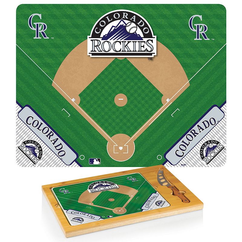 Picnic Time Colorado Rockies Icon Rectangular Cutting Board Gift Set