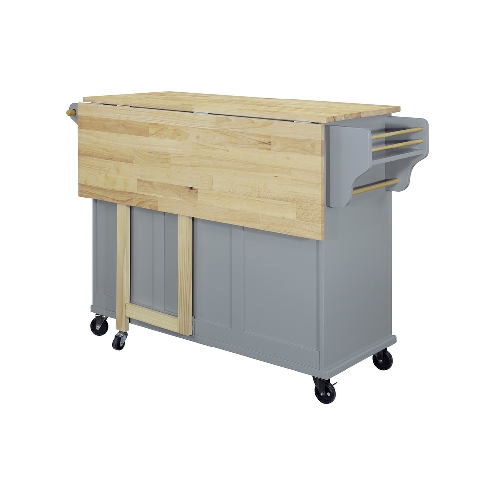 Rolling Kitchen Island Cart on Wheels w/ Drawers  Drop Leaf Breakfast Bar