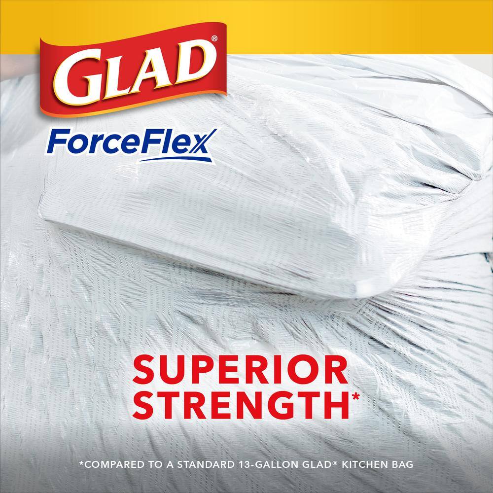 Glad ForceFlex 13 Gal. Tall Kitchen Drawstring Gain Original with Febreze Freshness Trash Bags (40-Count 3-Pack) C-205959531-3