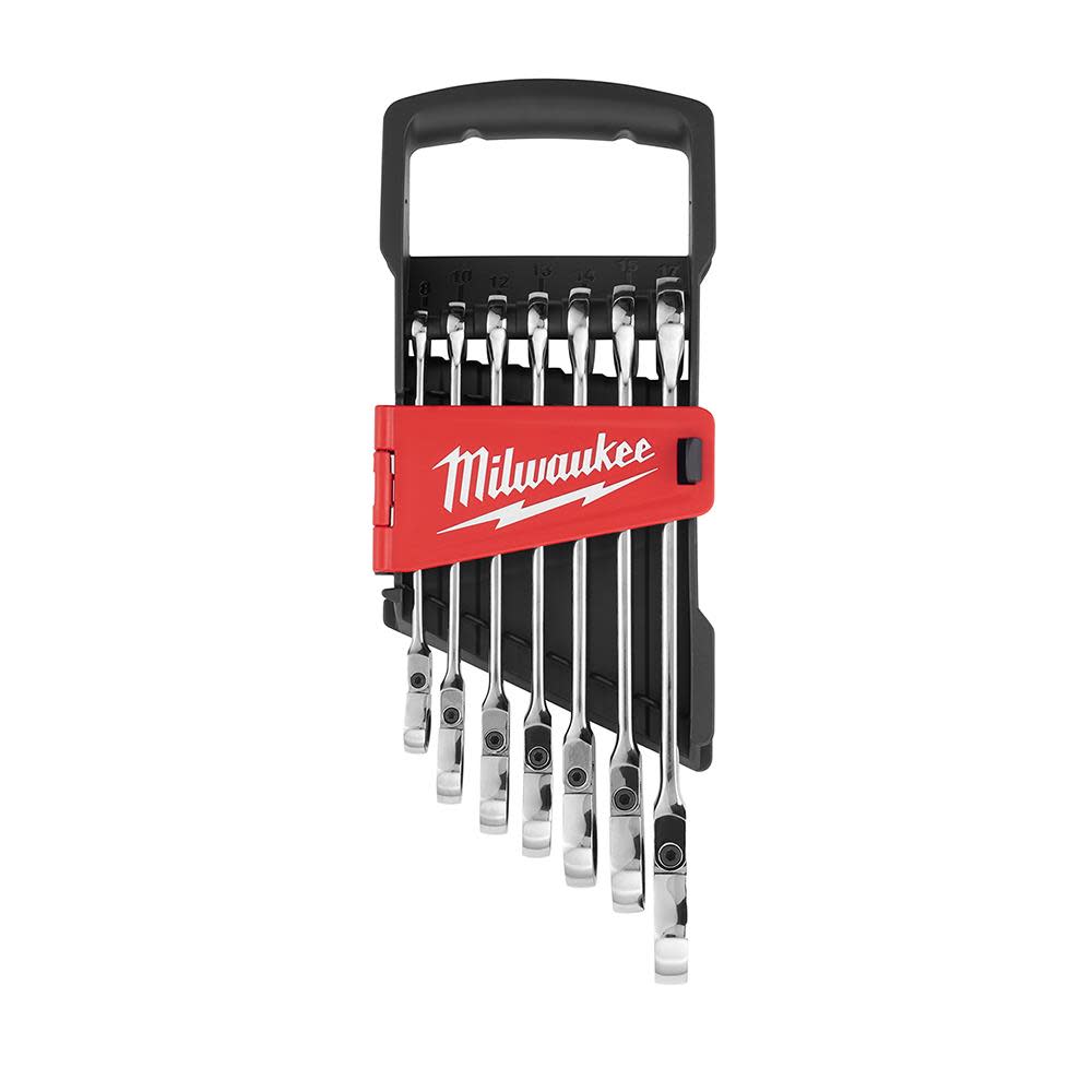 Milwaukee Combination Wrench Metric Flex Head Ratcheting Set 7pc 48-22-9529 from Milwaukee