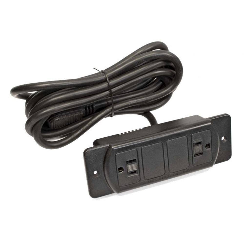 10 ft. 143 Black Power Supply Cord Recess Mount 2-Outlet with 45-Degree Offset Plug 76.FC-732