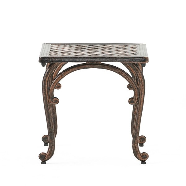 Outdoor garden terrace courtyard square side table，antique style outdoor coffee table made of fabric