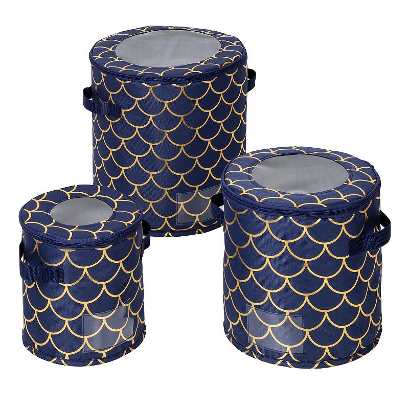 Honey-Can-Do Round Dinnerware Storage 3-Piece Box Set