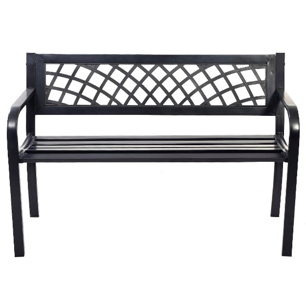 Tangkula Antique Steel Bench Patio Garden Chair Porch Cast For Outdoor