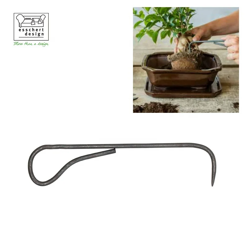 Esschert Design GT294 Garden Hand Tool Natural Black Steel bonsai root hook tool