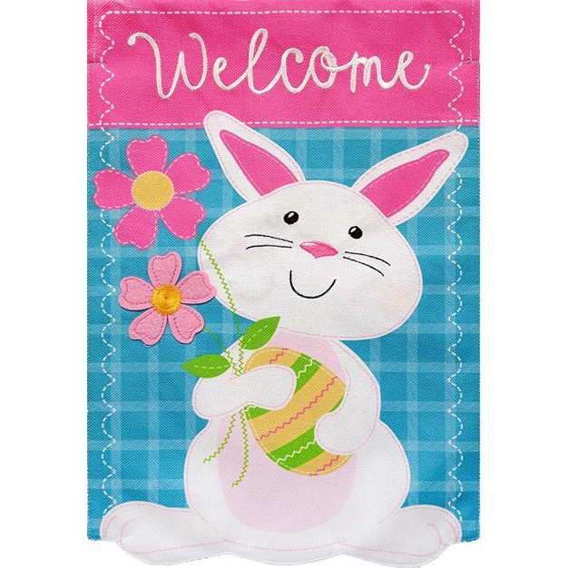 Briarwood Lane Bunny With Flowers Easter Burlap Garden Flag Welco