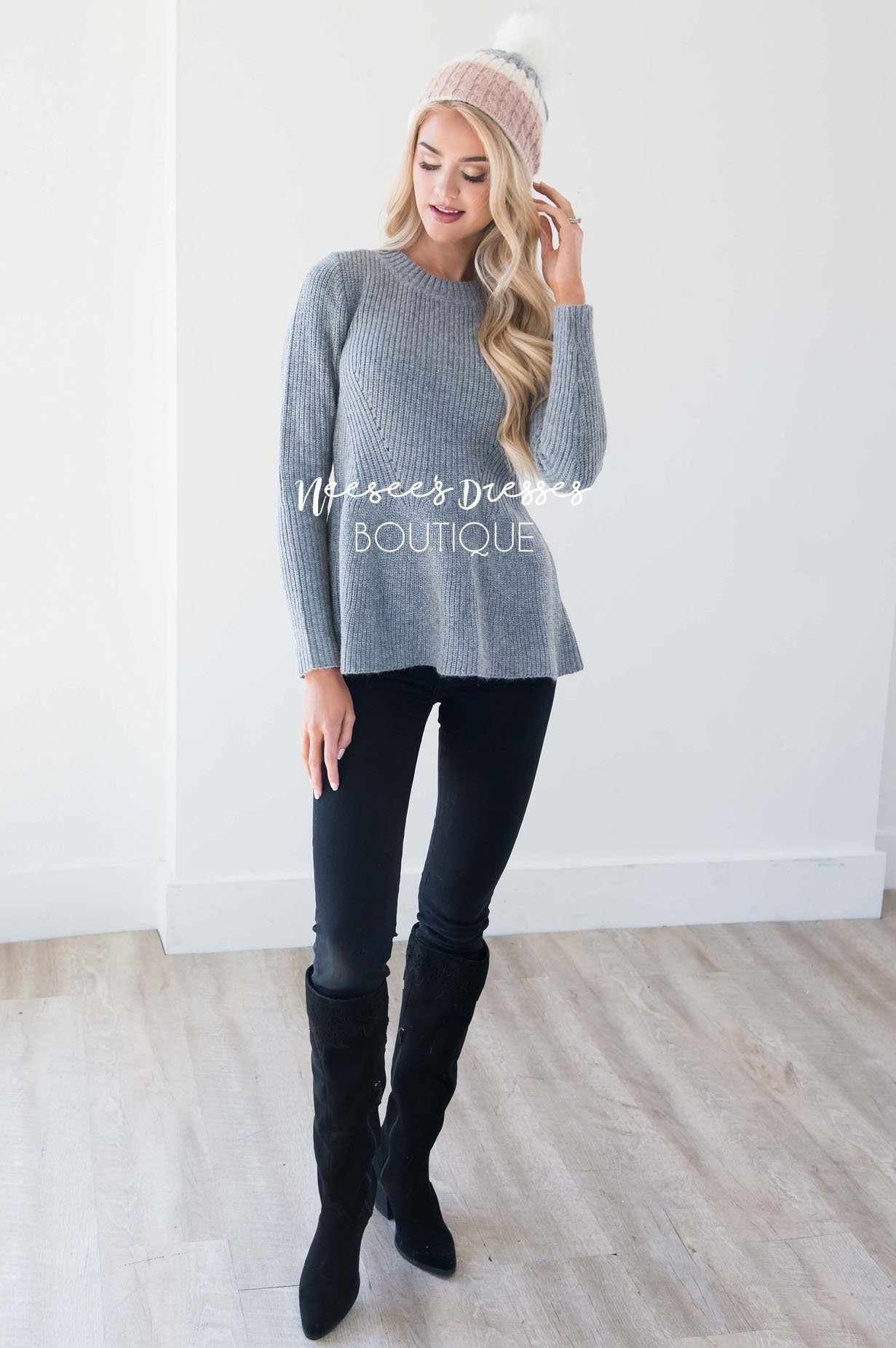 Fit And Flare Knit Sweater