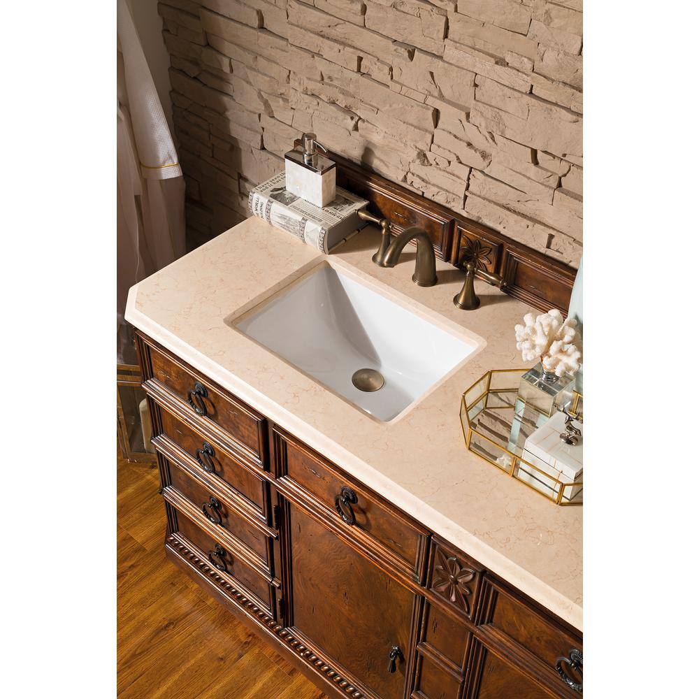 James Martin Vanities Regent 70.6 in. W x 22.3 in. D x 33.4 Double Bath Vanity in English Burl with Marble Top in Galala Beige 202-V71-ENB-GB