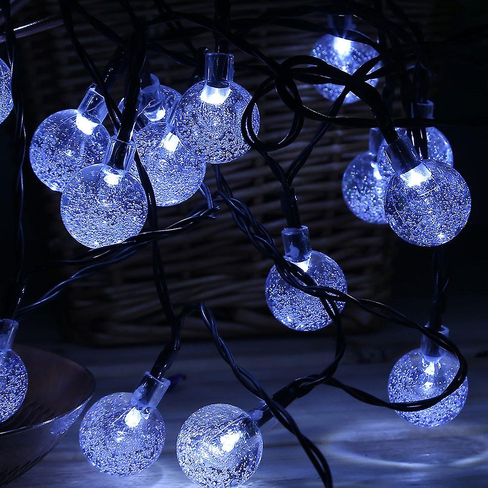 30led Garden Patio Solar Power Fairy Bubble String Crystal Ball Globe Lights