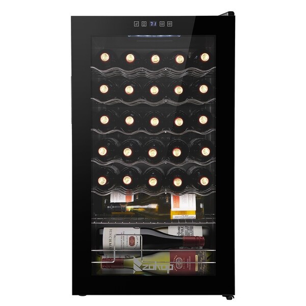 18/28-Bottle Compressor Wine Cooler and Refrigerator for Home， Bar， Perfect for Soda Beer or Wine， Stainless Steel， 1.8Cu.Ft