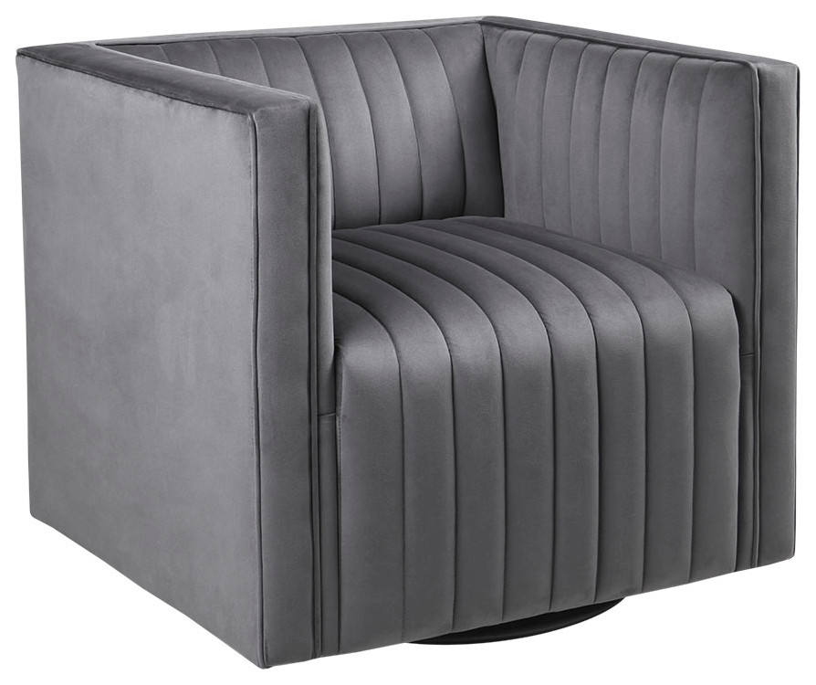 Madison Park Sikora Swivel Chair With Gray Finish Mp103 1186   Transitional   Armchairs And Accent Chairs   by Olliix  Houzz