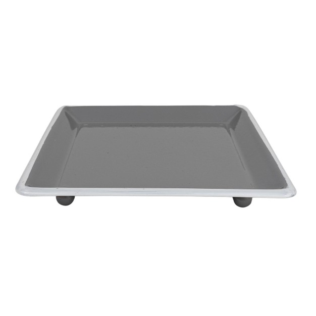 Square Shaped Trinket Tray Gray Metal Foreside Home amp Garden