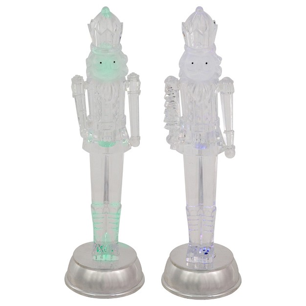 Northlight Set Of 2 Led Lighted And Musical Nutcracker Christmas Figurines 12 5 inch