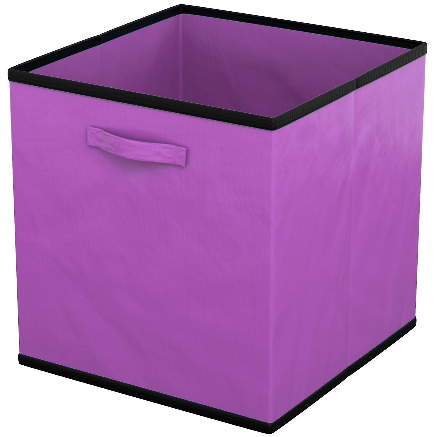 6x Foldable Storage Fabric Box in Purple   Multifunctional collection box to combine with cabinets or shelves