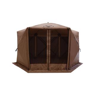 Gazelle G6 Deluxe Portable 8-Person 6 Sided GazeboShade Tent Badlands Brown GG610BR