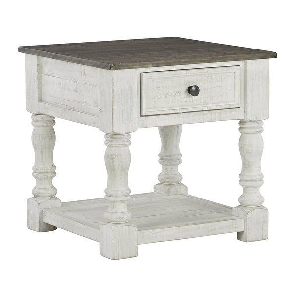 Ashley Furniture Havalance White/Gray Square End Table - 25