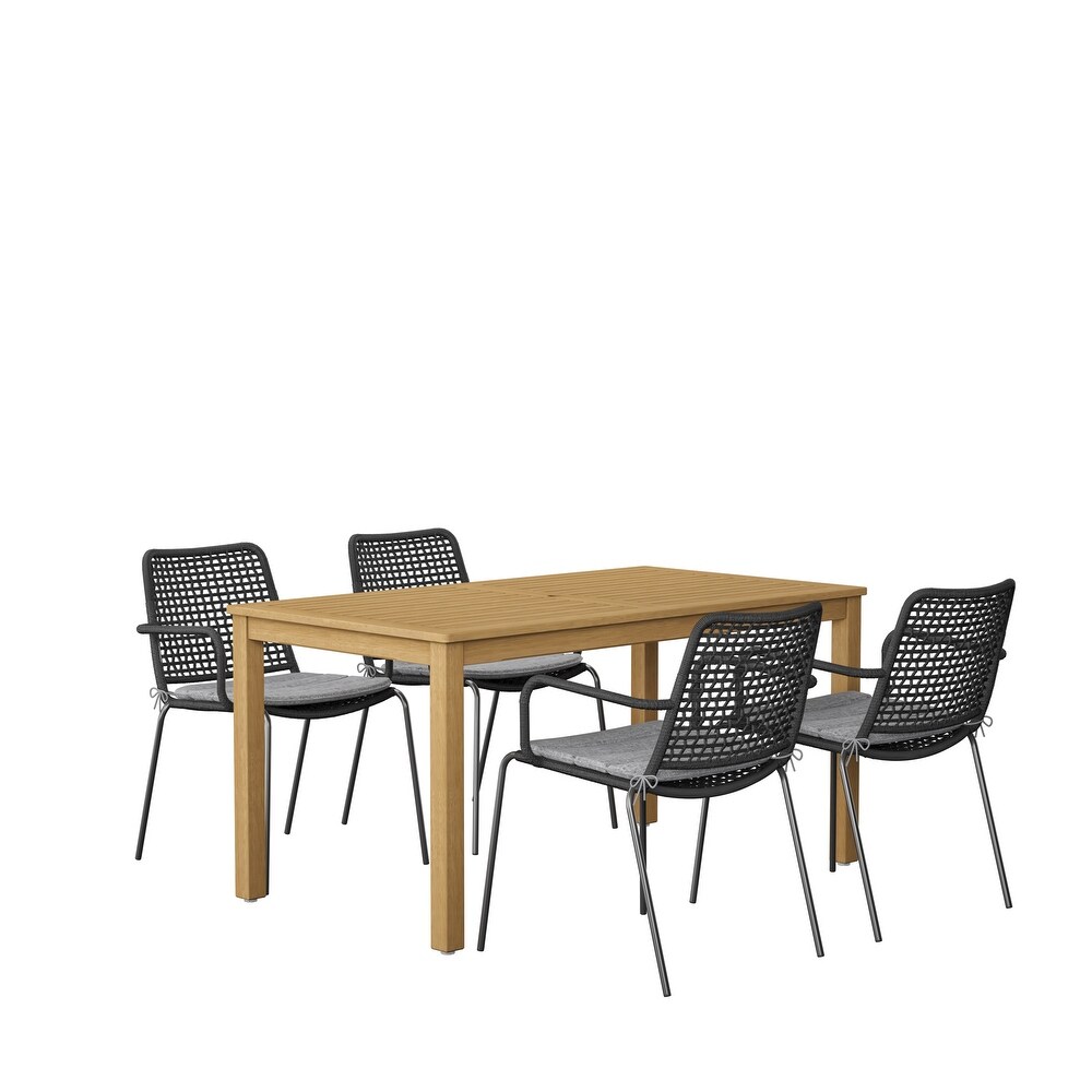 Amazonia Lansdale 5 Piece Teak Finish Patio Dining set