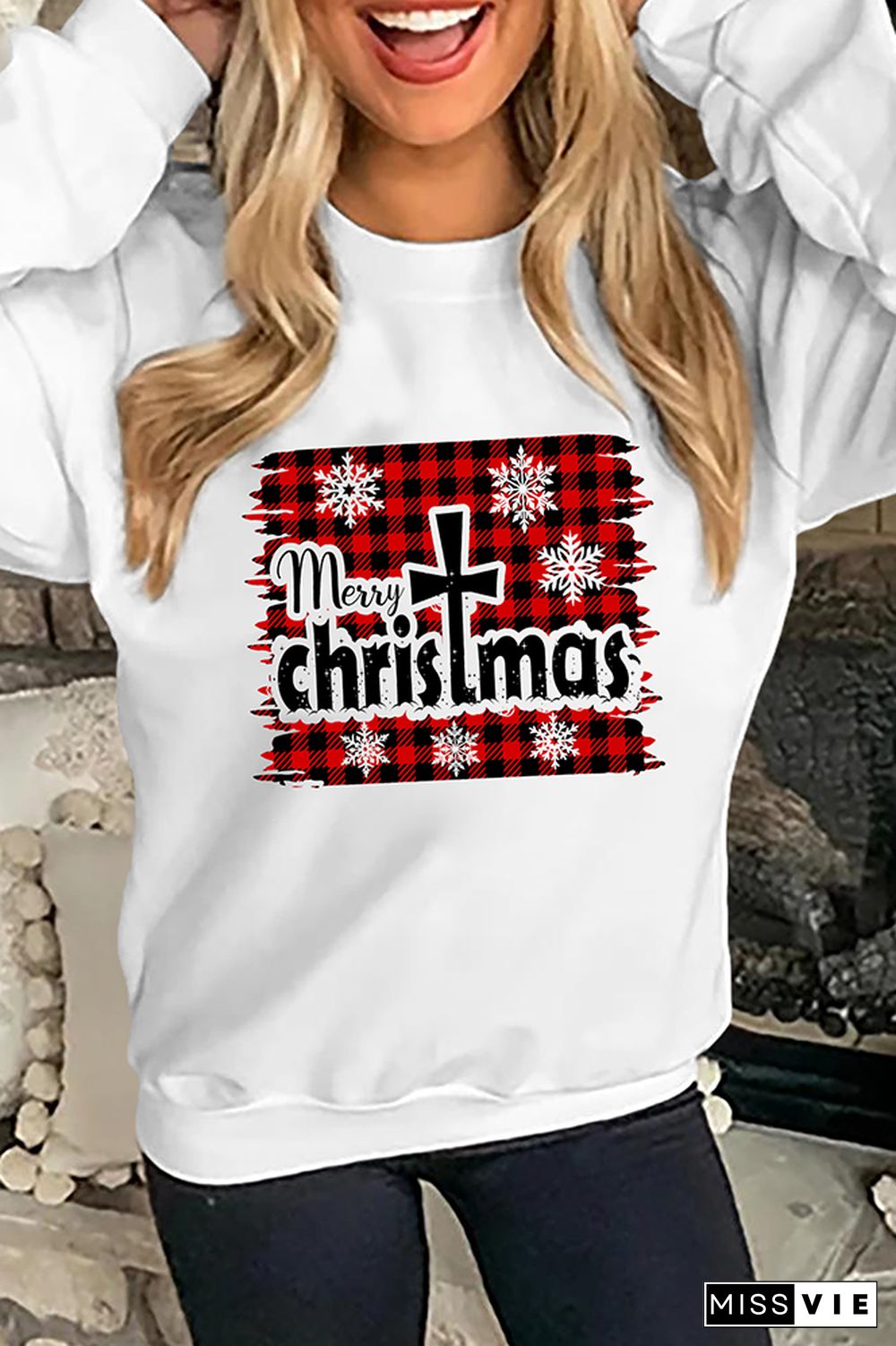 Christmas Cross Pullover Longsleeve Sweatshirt Wholesale