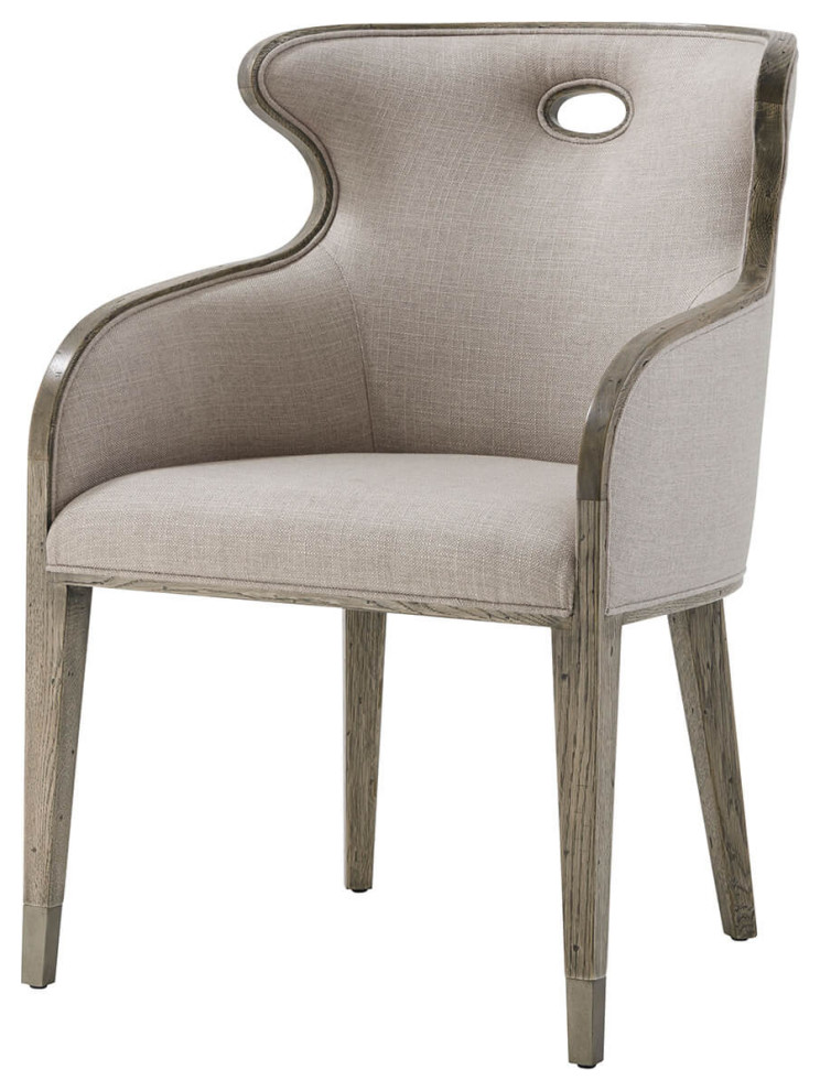 Modern Scoop Back Dining Chair Greyed Oak   Farmhouse   Dining Chairs   by English Georgian America  Houzz