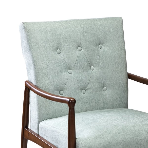 Leo Mid Century Modern Upholstered Accent Armchair with Button-tufted Back Set of 2 by HULALA HOME