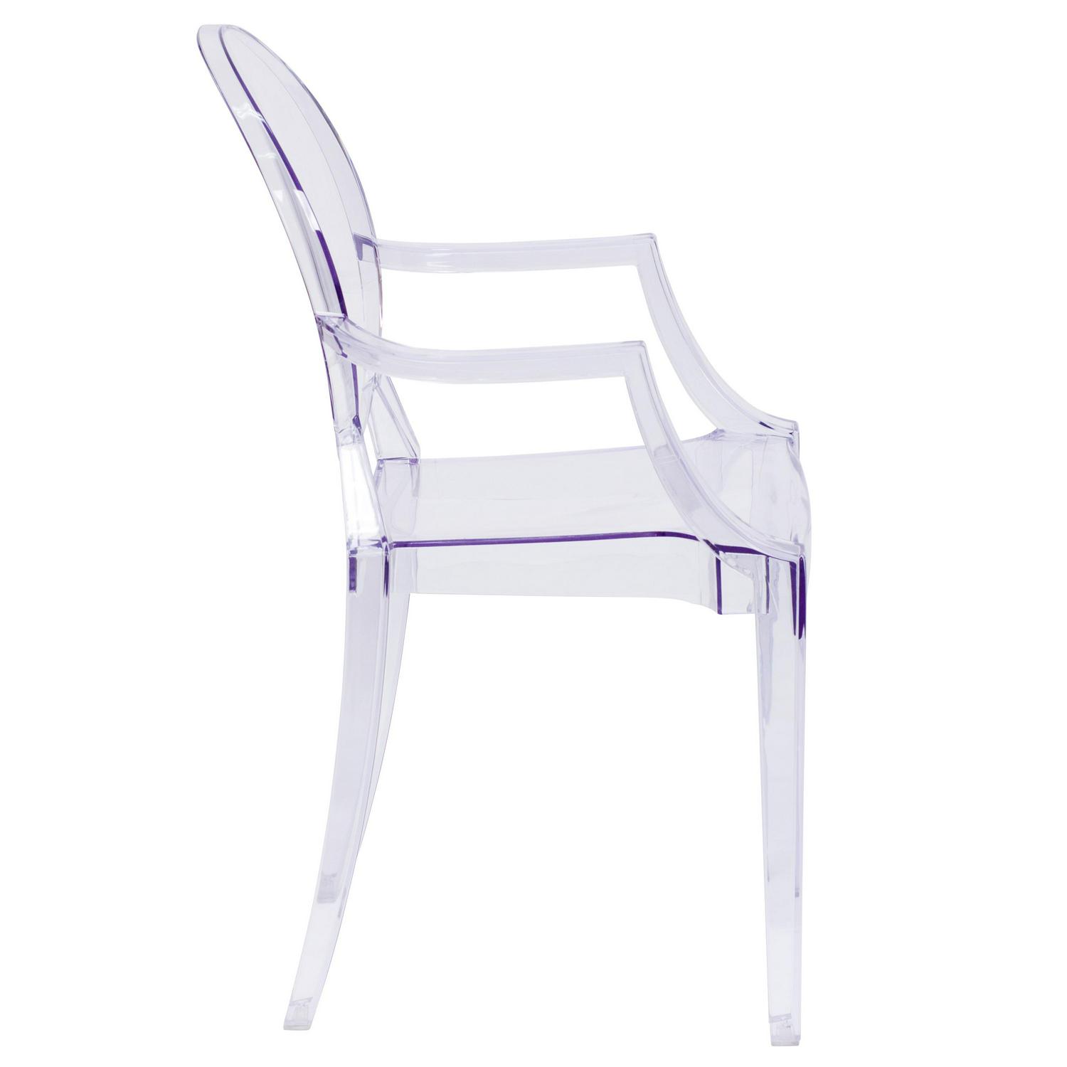 Flash Furniture Ghost Chair with Arms in Transparent Crystal