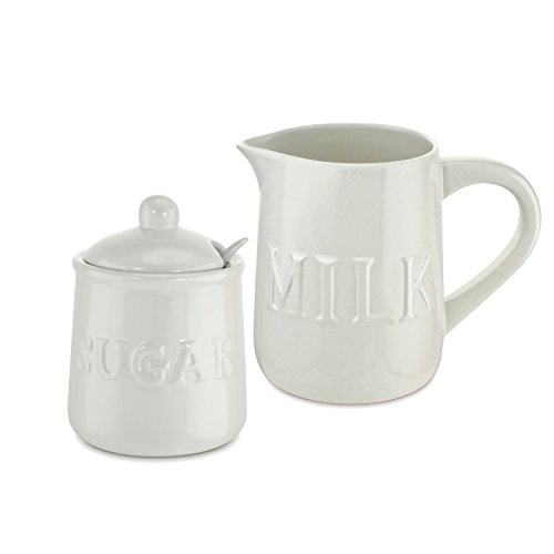 KOVOT Ceramic Cream and Sugar Set - Includes 12 oz Sugar Jar and 32 oz Creamer/Milk Jug