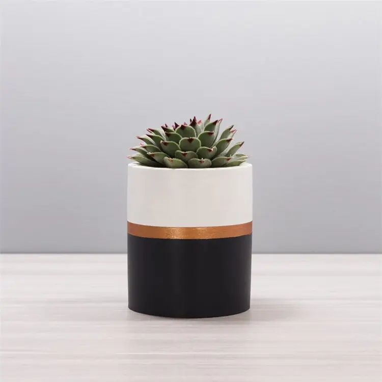 Wholesale custom logo cylindrical concrete garden supplies flower pots for home decoration pieces