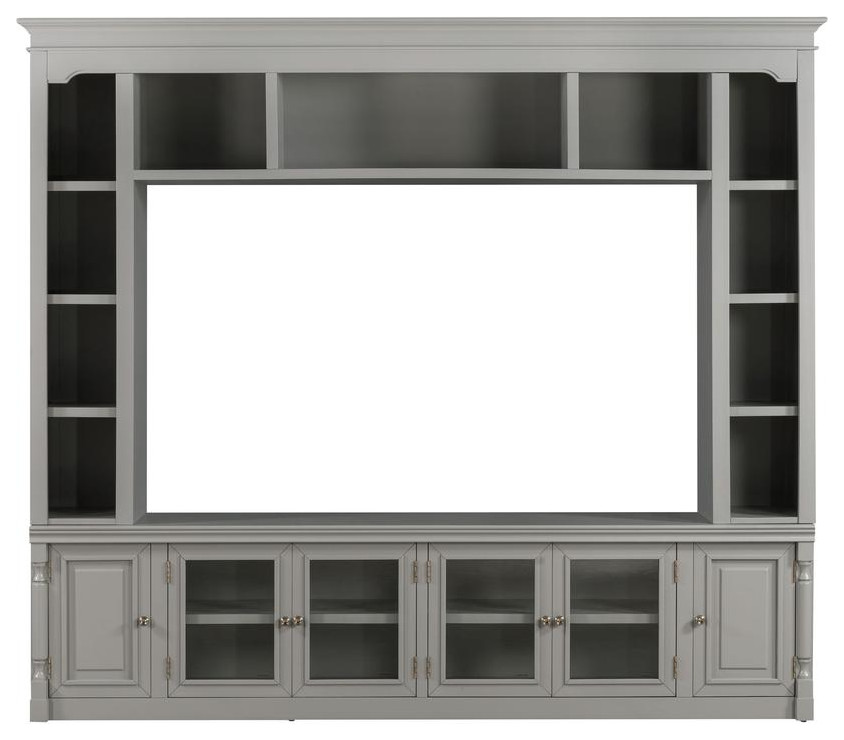 Virginia Gray Entertainment Center for TVs up to 75   Contemporary   Entertainment Centers And Tv Stands   by BisonOffice  Houzz