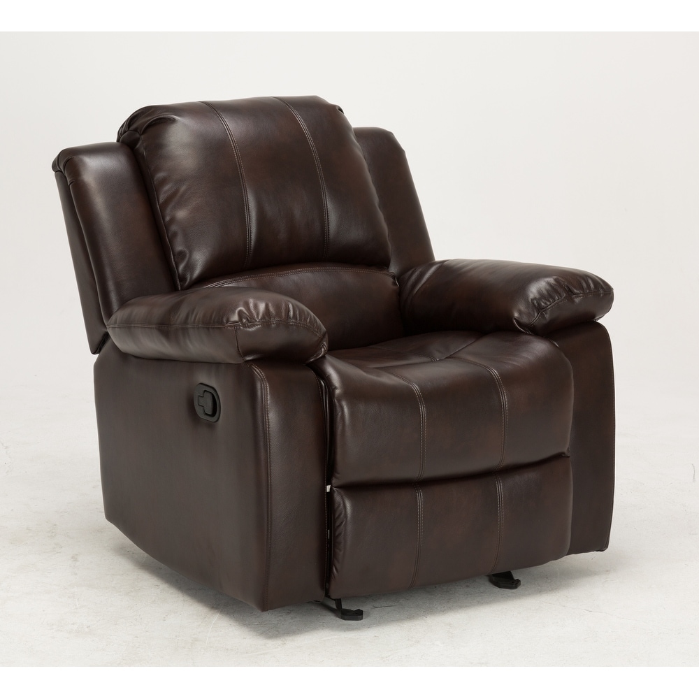 Charleston Leather Gel Glider Rocker Recliner by Greyson Living