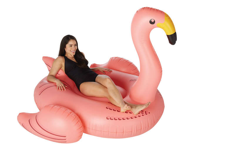 Swimline Pink Vinyl Inflatable Flamingo Pool Float