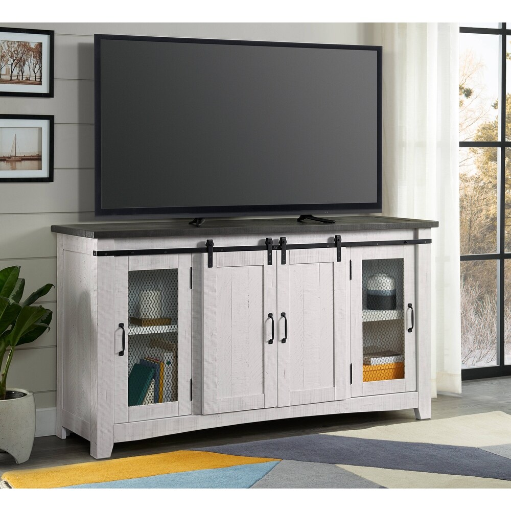 Rustic Farmhouse 65 Inch Wide Solid Wood TV Stand