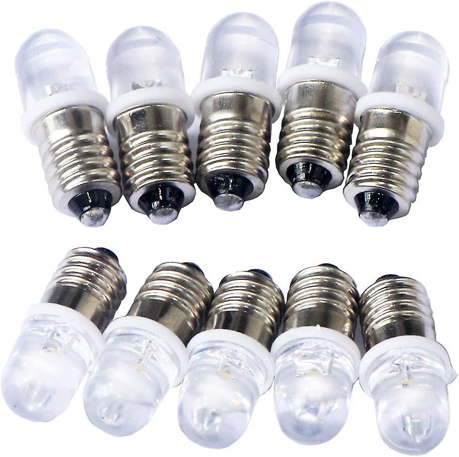 10pcs E10 6v Spot Led Bulb Lamps Cool White6000k