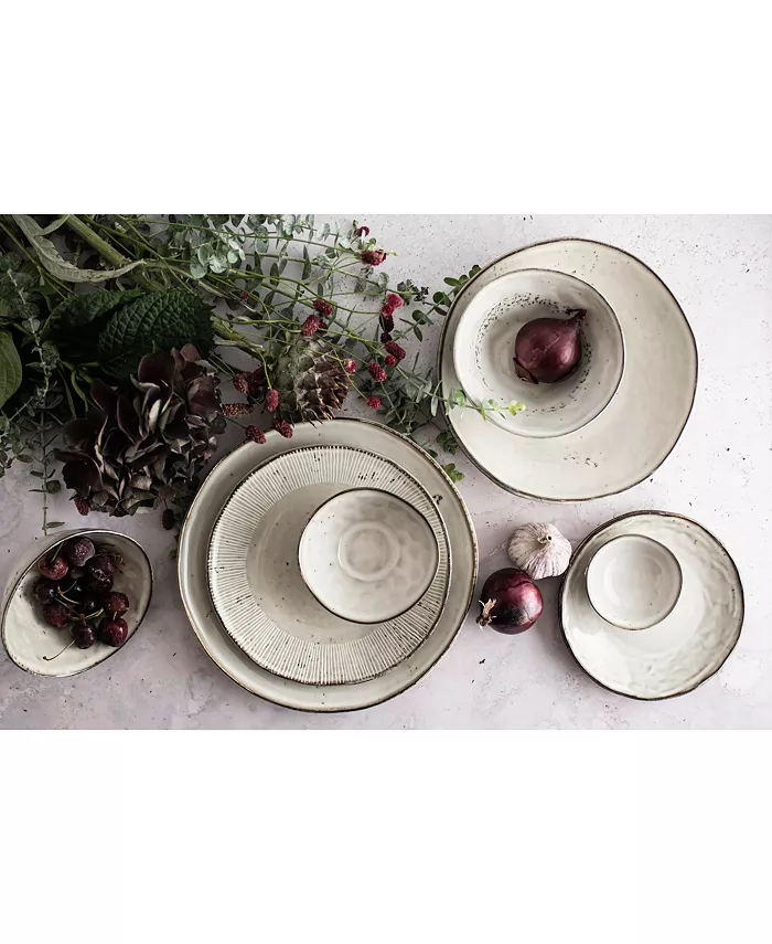 Dutch Rose Amsterdam Organic Bread Plate Set Service for 4