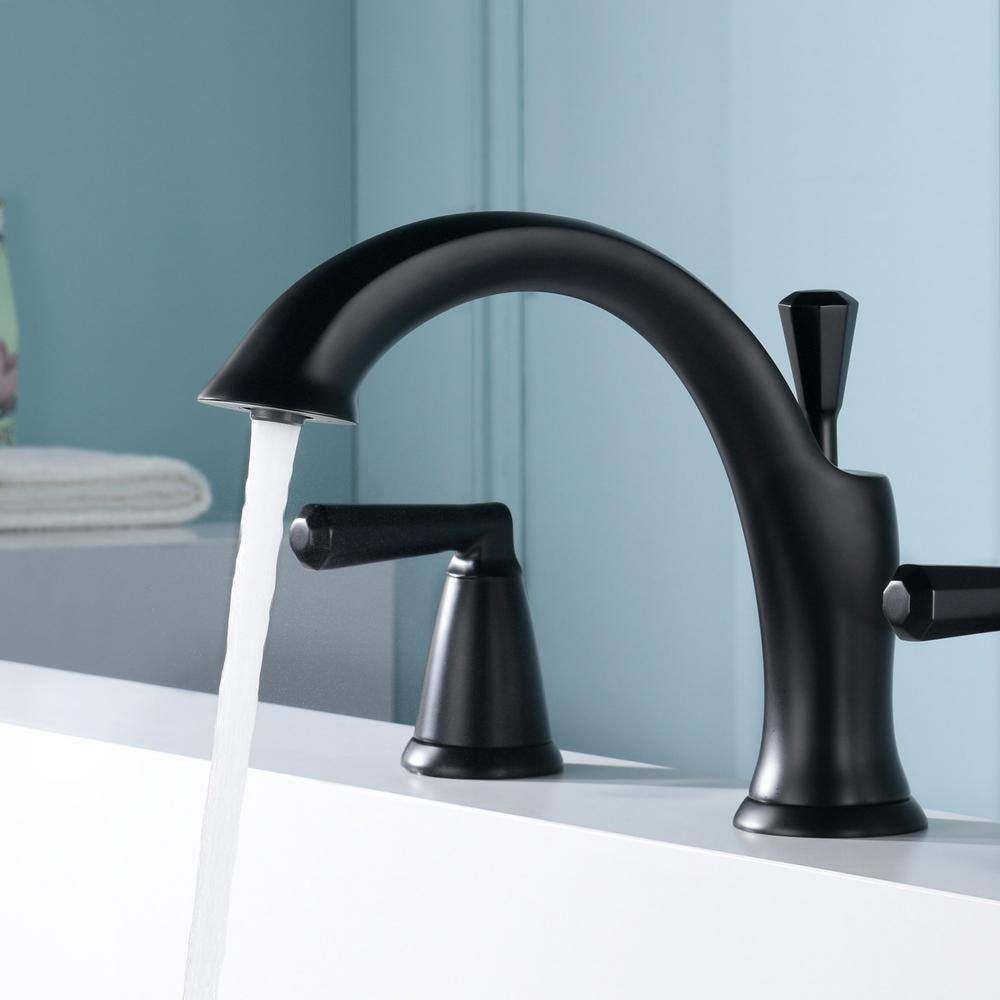 Ultra Faucets Z 2-Handle Deck-Mount Roman Tub Faucet in Matte Black UF65407