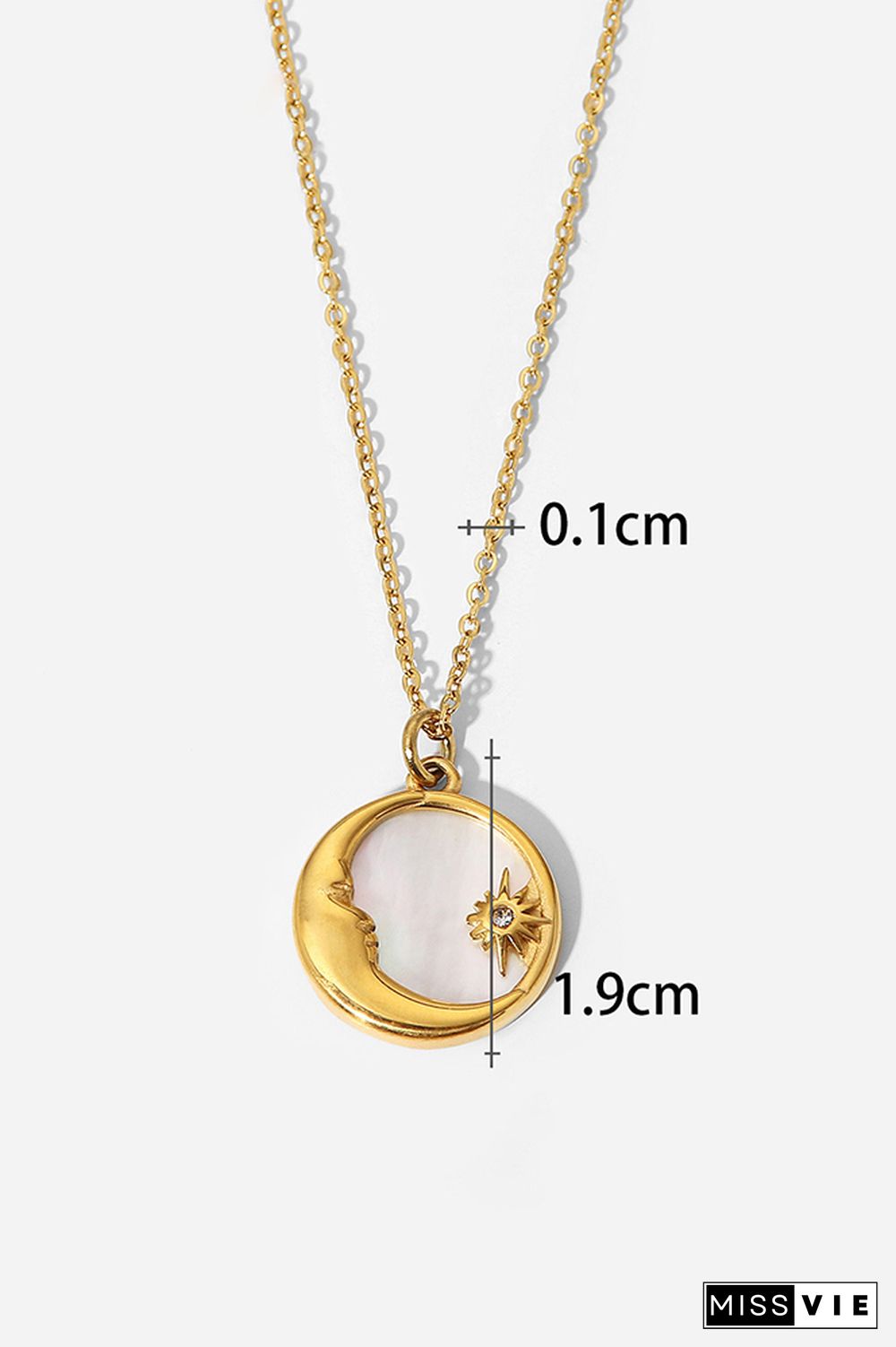 Gold Titanium Steel Necklace MOQ 5pcs