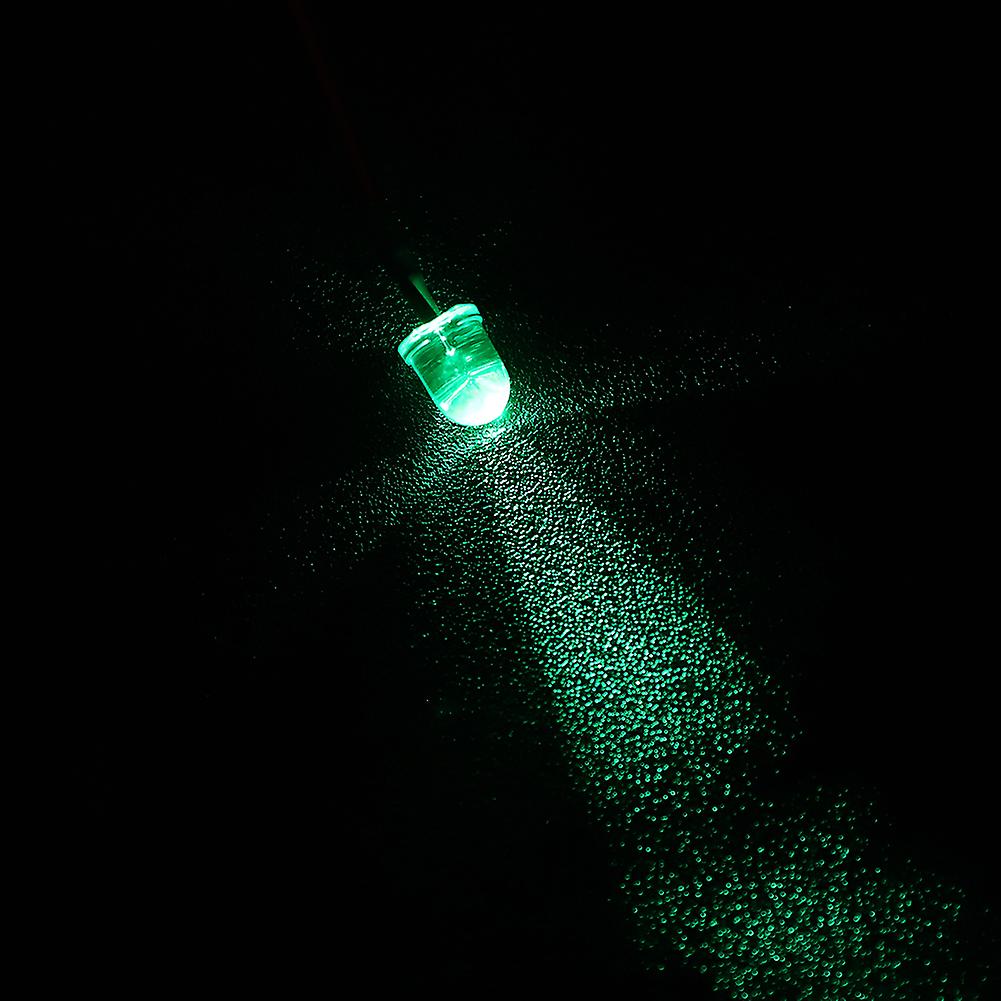 50pcs 12v Led Pre-wired Luminous Diode 10 Mm Round Head Light Bead Emerald Green Lighting