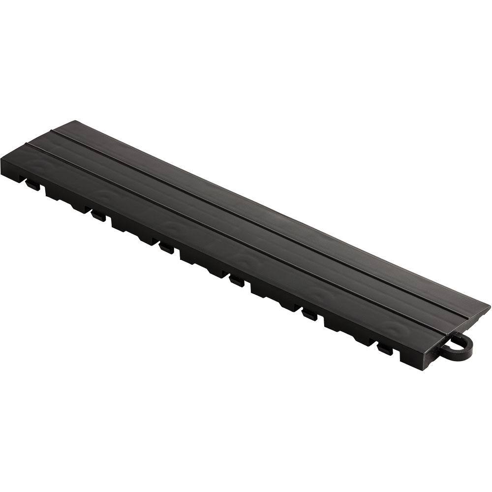 Swisstrax 2.75 in. x 12 in. Jet Black Pegged Polypropylene Ramp Edging for Diamondtrax Home Modular Flooring (10-Pack) HOME-DMD-JB-10PG