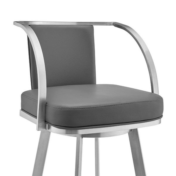 Metal Swivel Barstool with Open Curved Frame Arms