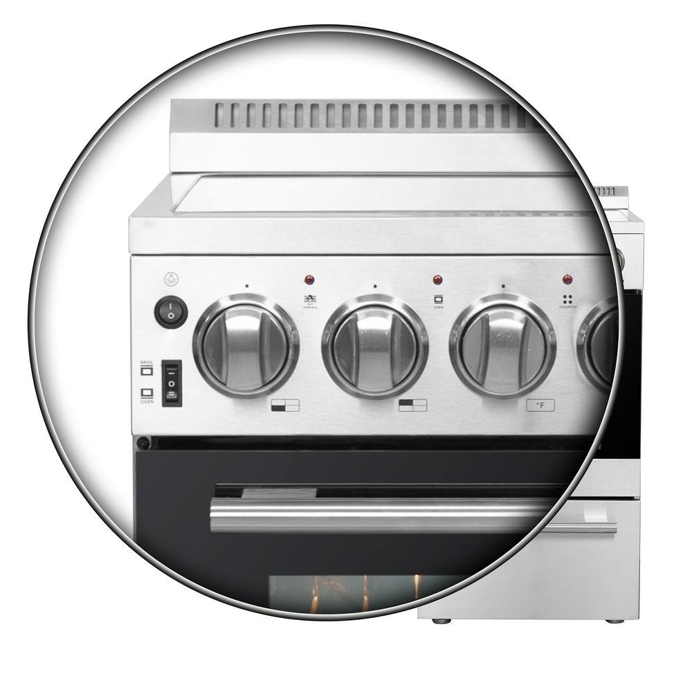 Forno Pallerano 20 in. Electric Range 4 Burners Stainless Steel FFSEL6052-20