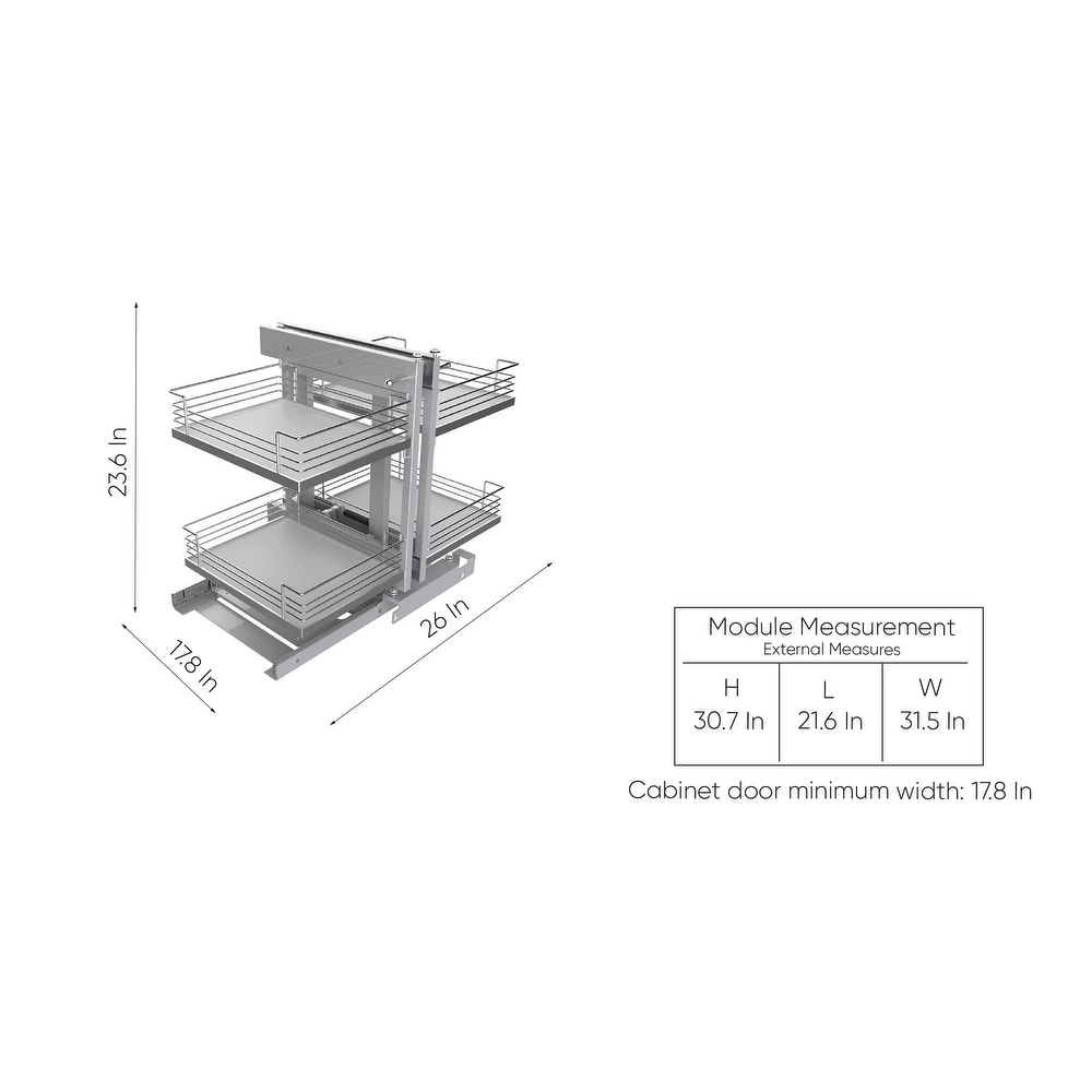 Blind Corner Cabinet Organizer Silver   N/A