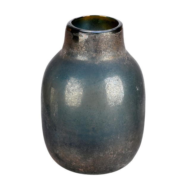 Slate Gray Round Glass Vase Tie Earth Tones Into Your Modern D cor With This Slate Gray Accent Piece Pair This Vase With Your Favorite